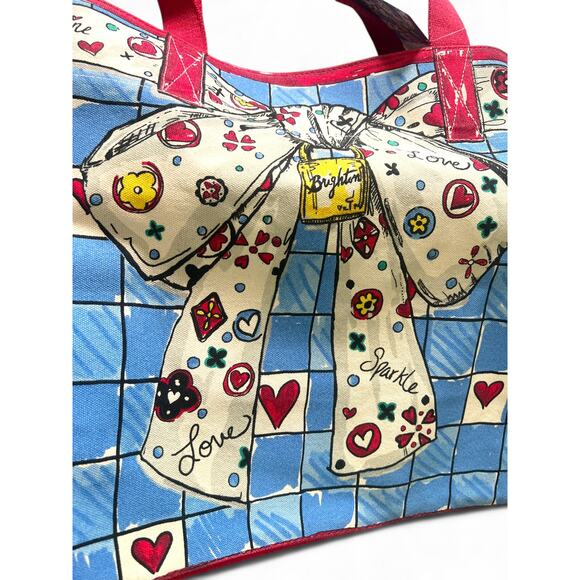 NEW Brighton Sparkle Love Canvas Tote Bag Shopping Tom Clancy Cat Dog MSRP $150 - Picture 4 of 6